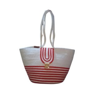 Red & White Striped Handbag