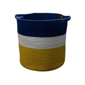 Blue and yellow Laundry Basket